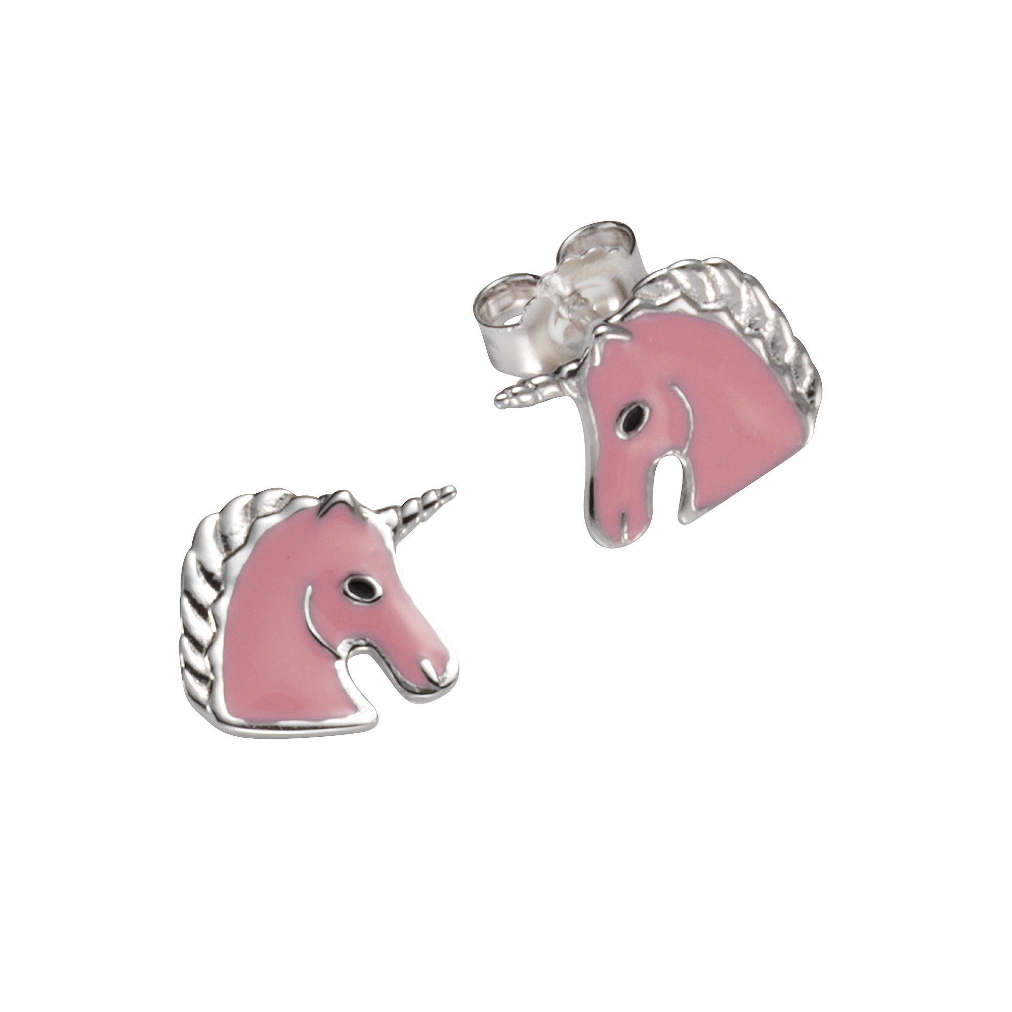 Vivance 925/- Einhorn Silber Ohrstecker Paar Sterling