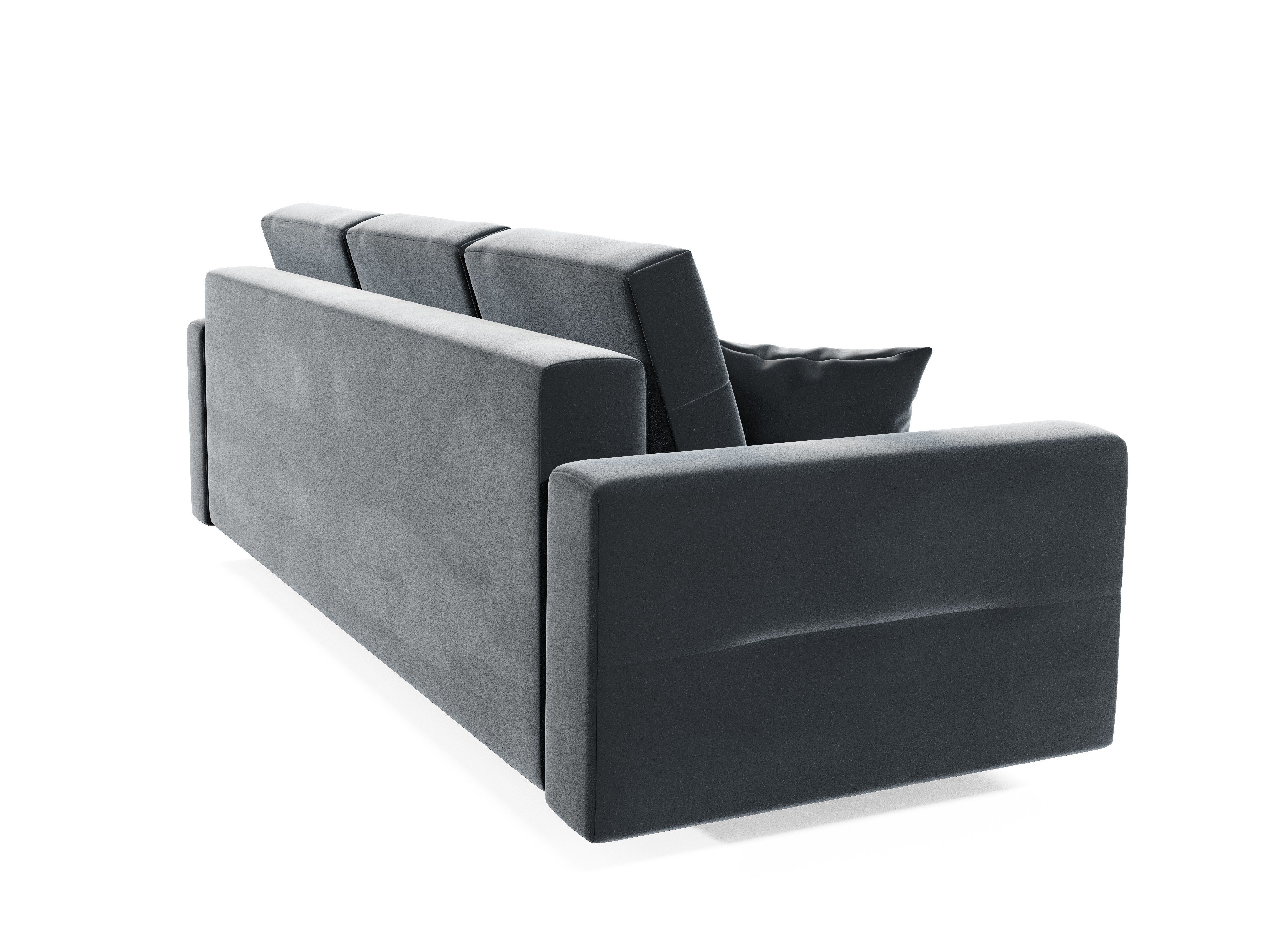 Schlafsofa, COUCH Bettkasten pressiode mit Sofa Grau BERGEN 234cm Schlaffunktion und