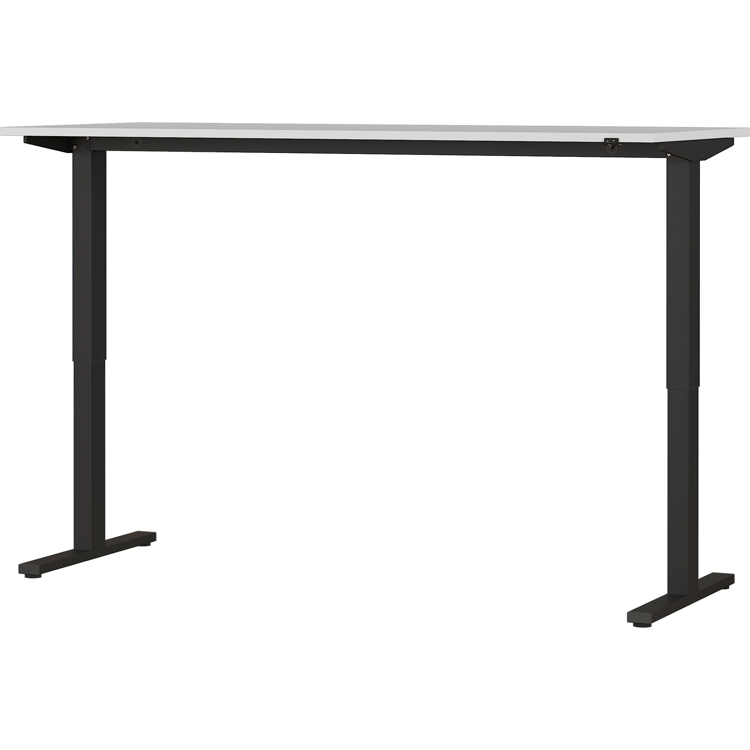 Elegant und exquisit bümö Schreibtisch Andratx, elektrisch Lichtgrau-Schwarz 180x80 cm, höhenverstellbar