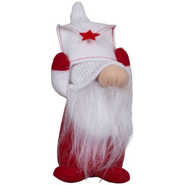 Christmas Paradise Weihnachtsfigur Wichtel 14cm (20cm) sitzend, (Dekofiguren, 2 St., im Set), Weihnachten, rot-weiß