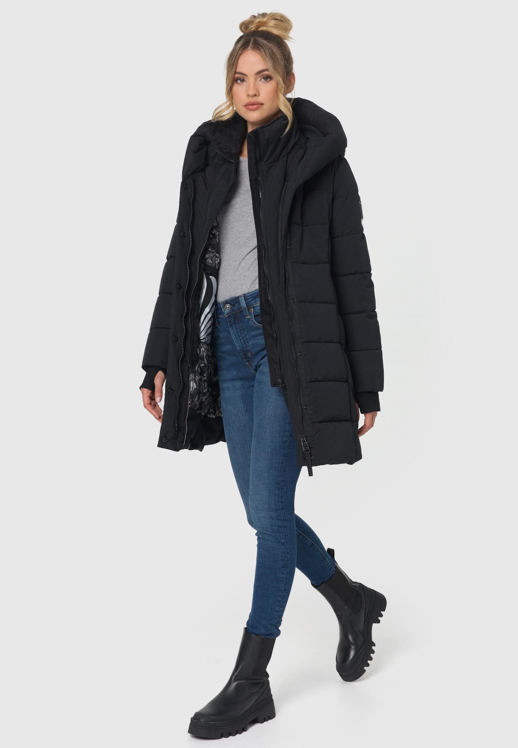 Navahoo Steppmantel Knutschilein Stylischer Damenmantel mit abnehmbarem Fleece-Kragen