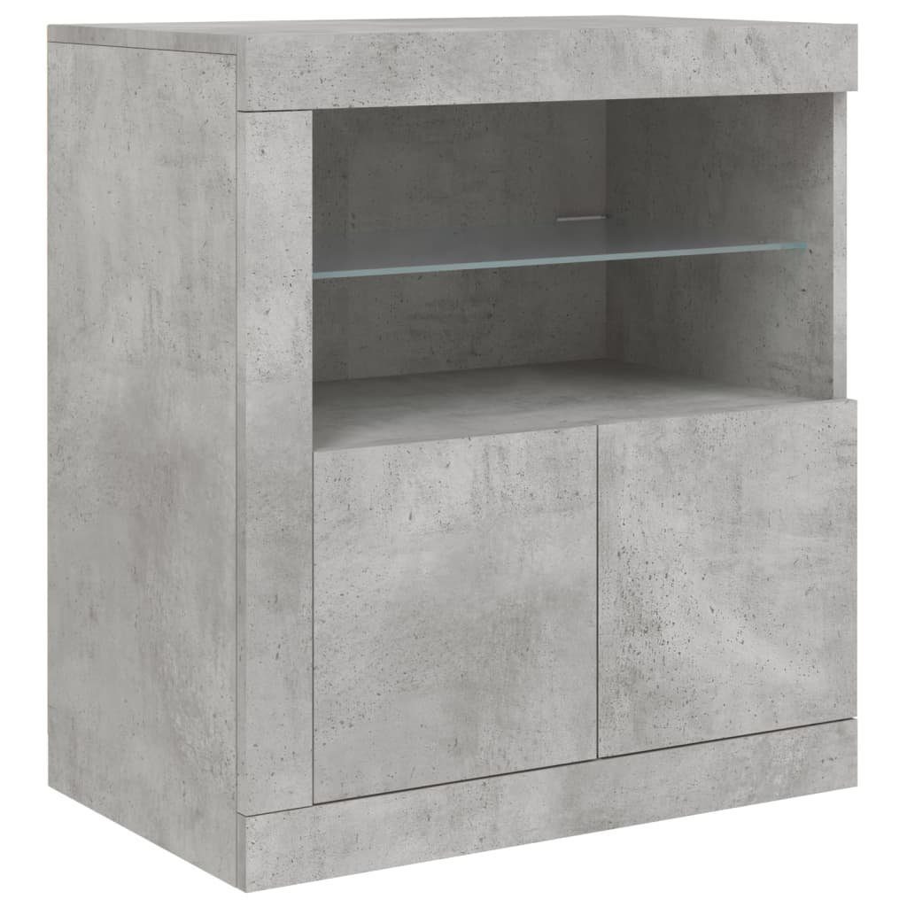 vidaXL Sideboard Sideboard mit LED-Leuchten Betongrau günstig online kaufen