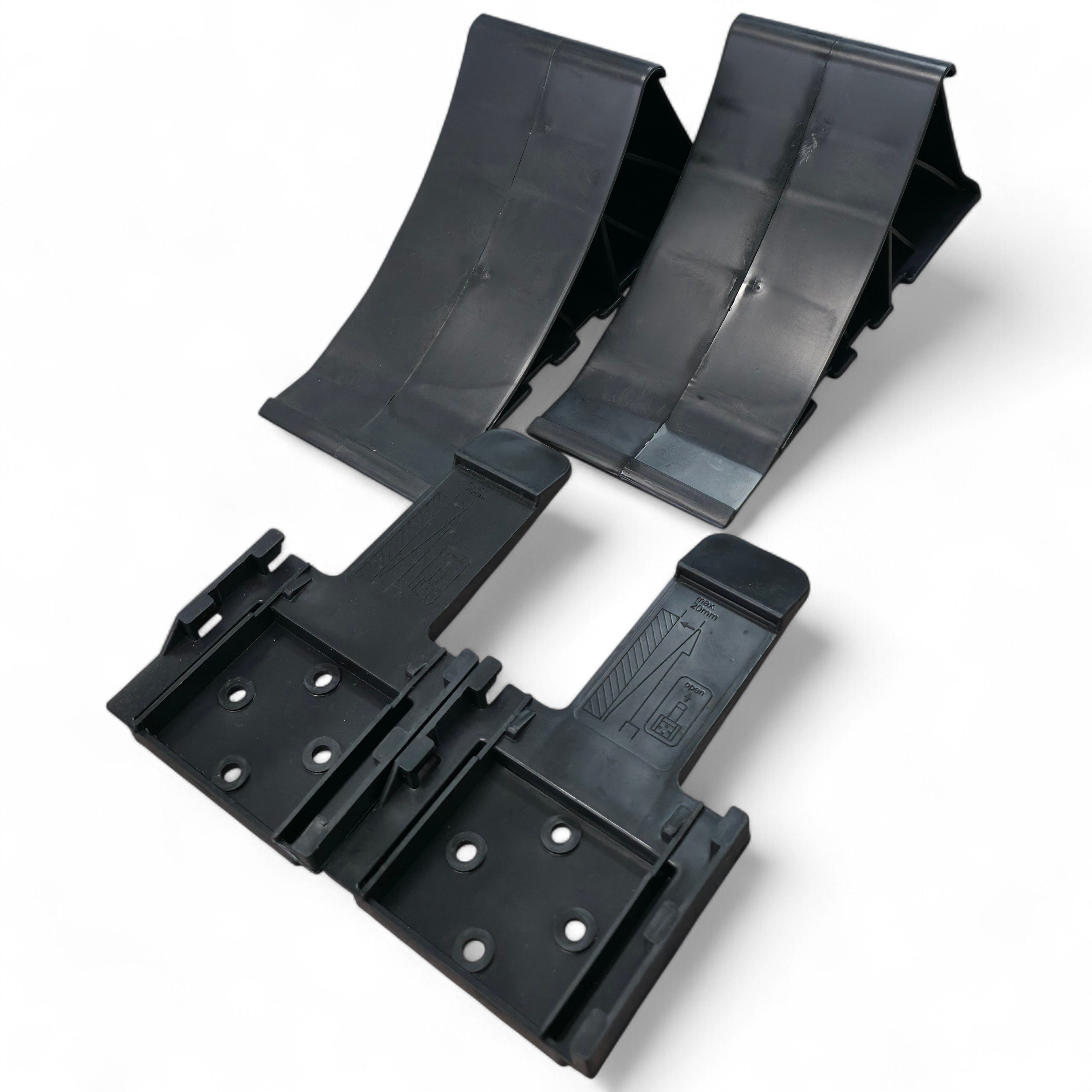 DeTec. Sicherheitskeil Unterlegkeile inkl. Halter 2er Set Schwarz Bremskeile, (2-St)