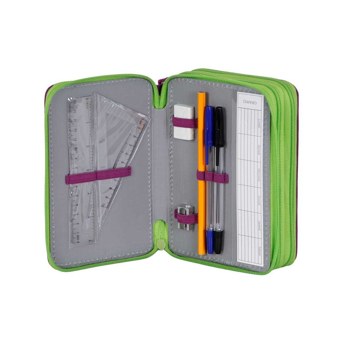 MARVEL Federmäppchen Marvel Hulk Federmappe 3-Fach Komplett Gefüllt, 14x21cm