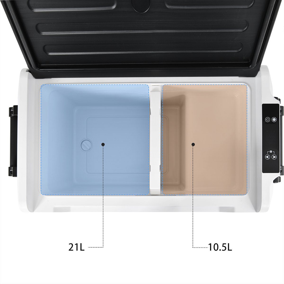 autolock Thermobehälter für DC tragbare EA35 Outdoor 100-240V Doppelzone , Steuerung 12/24V Liter und AC Fahrzeuge Kühlbox Kompressor 31.5 APP