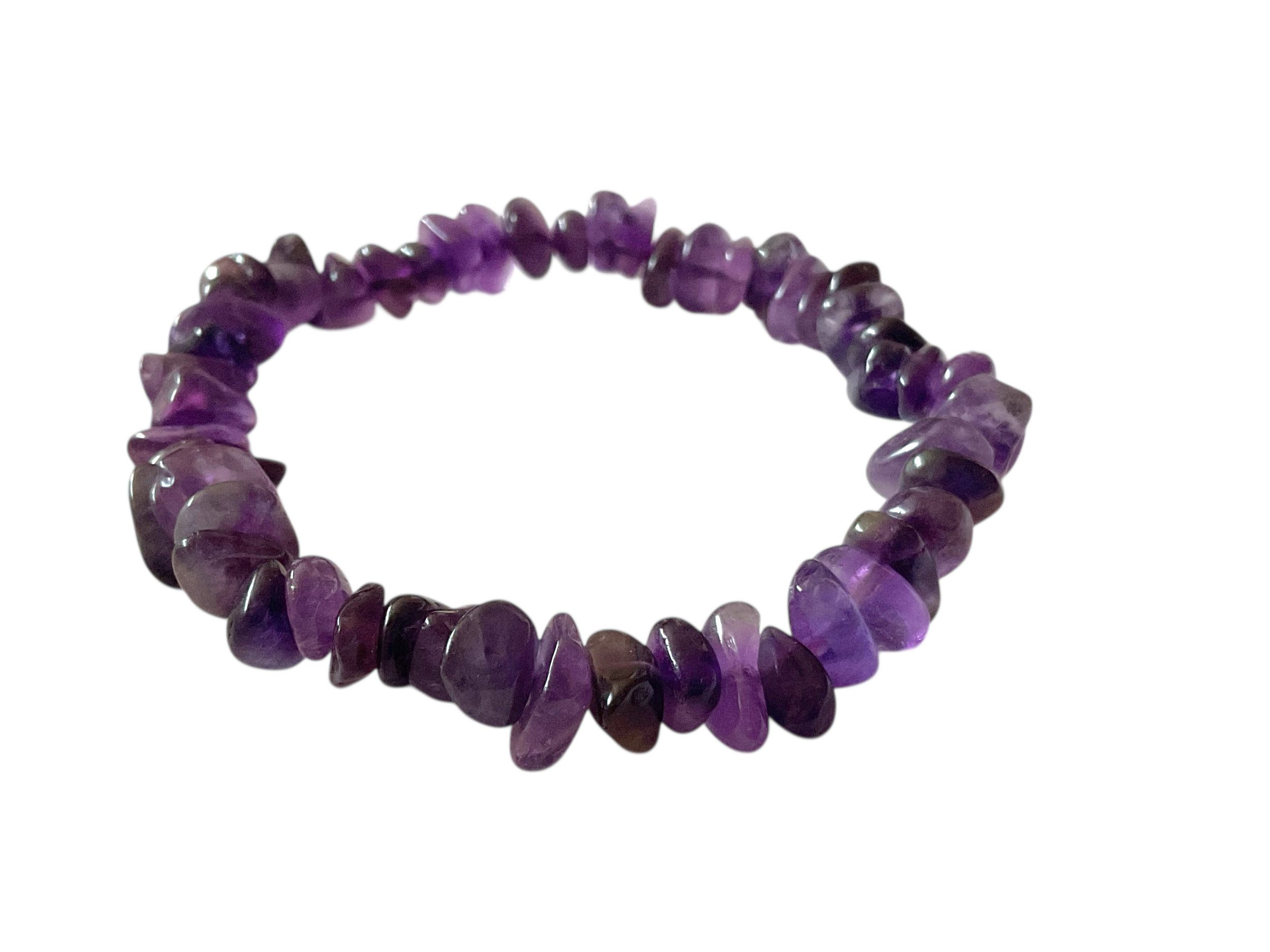 Steinfixx® Armband Amethyst Splitterarmband - Edelstein - Brasilien (16 cm Umfang, 1-tlg., beliebter und besonderer Edelstein), 100 % echt, Handarbeit I AAA-Qualität