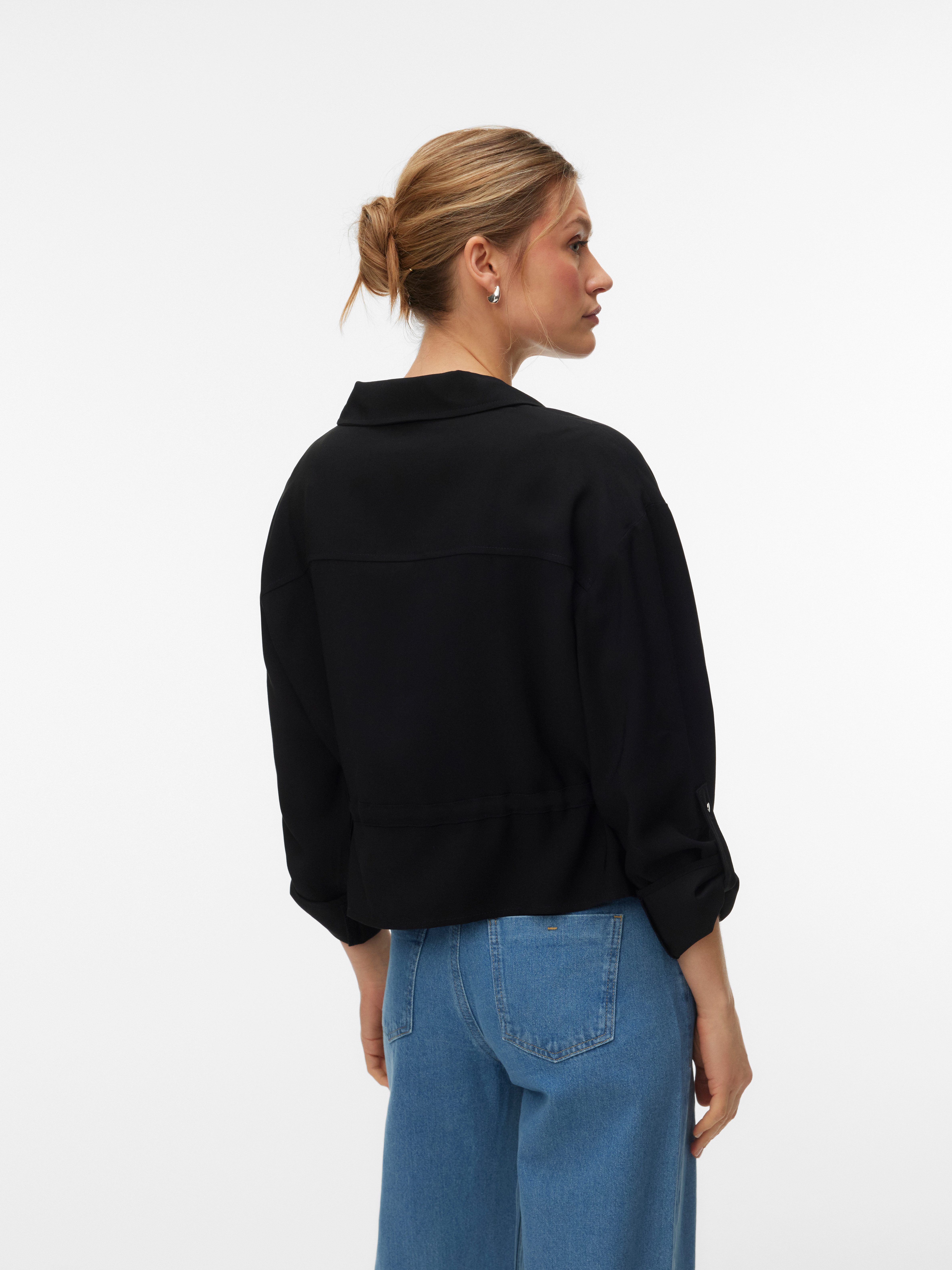 Vero Moda Langarmbluse VMKATIE LS SHIRT WVN NOOS Materialmix