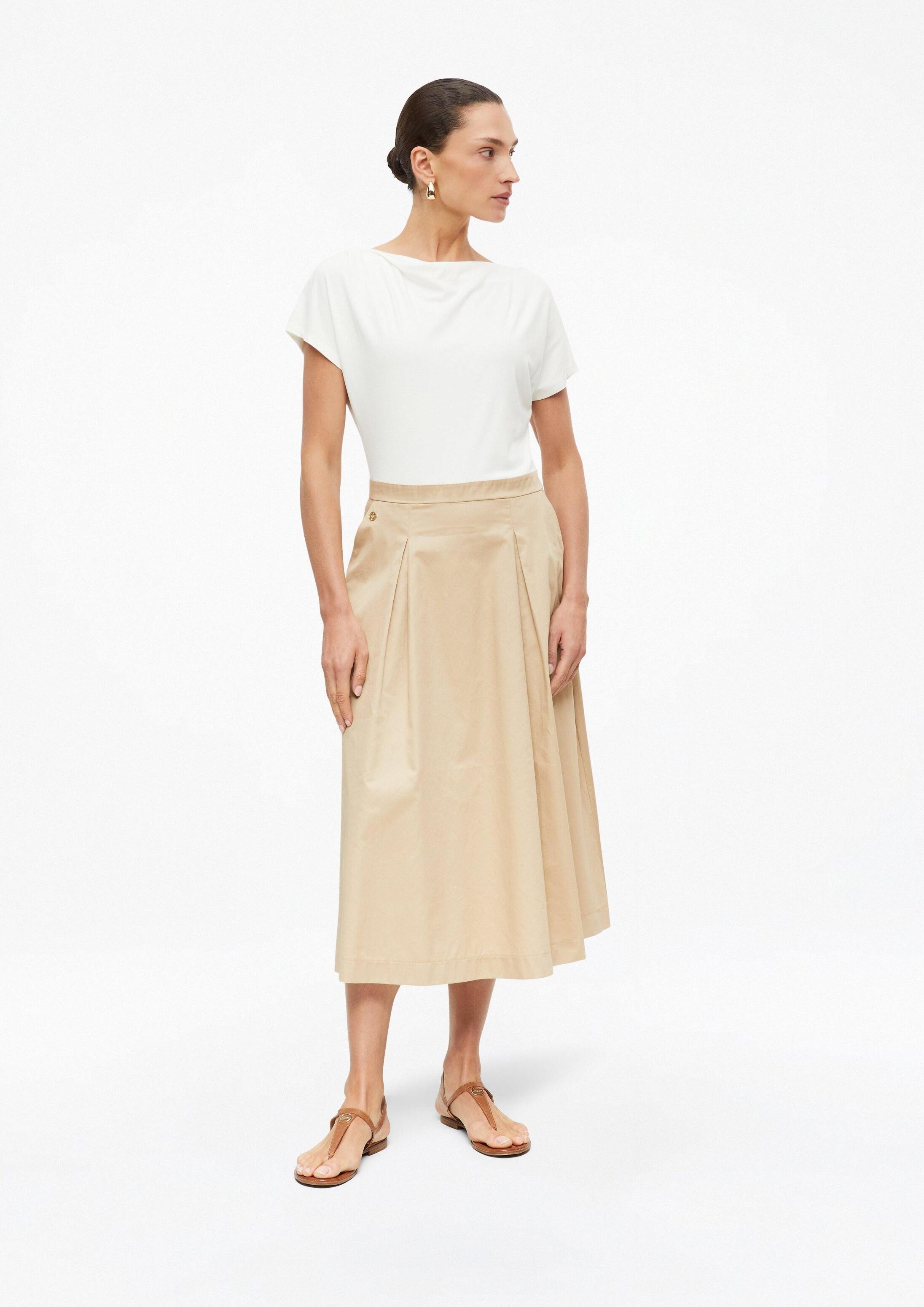s.Oliver Midikleid Kleid Midi-Kleid mit Wasserfall-Ausschnitt