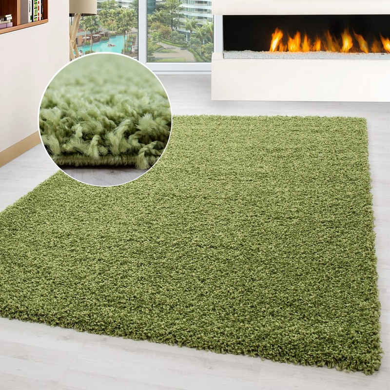 Hochflor-Teppich Teppich Shaggy Hochflorteppich Wohnzimmer Schlafzimmer Langflor, Miovani, Rechteckig, Höhe: 30 mm