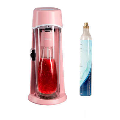 Zoomyo Wassersprudler Soda Wassersprudler Pro Starterset, (mit 425g CO2 Zylinder und 0,6L Glasflasche), sprudelt auch Säfte, Wein, Cocktails