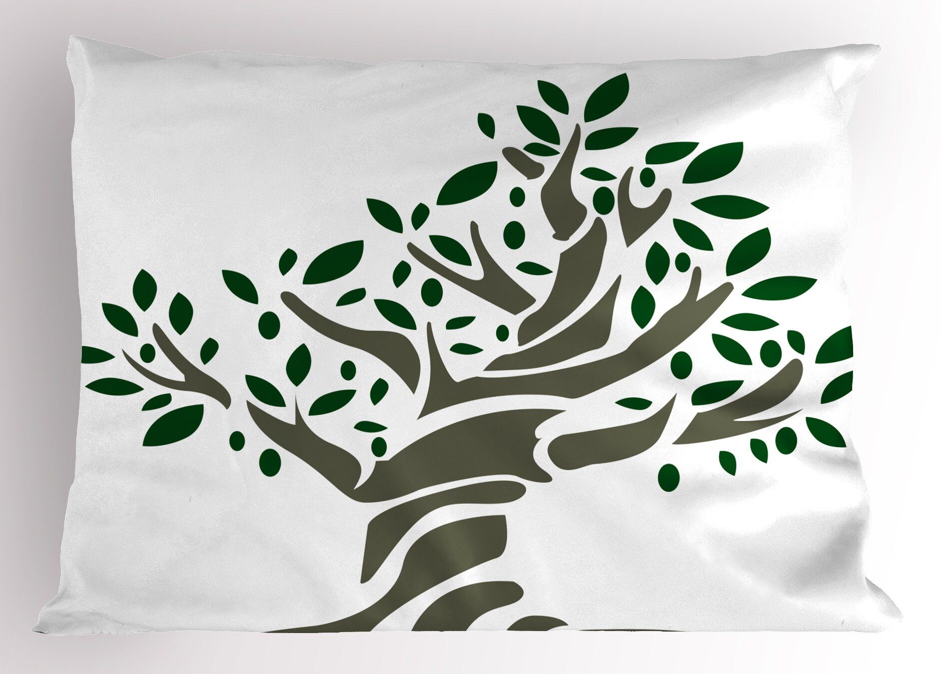 Kissenbezüge Dekorativer Standard King Size Gedruckter Kissenbezug, Abakuhaus (1 Stück), Natur Einfacher Majestic Grüner Baum