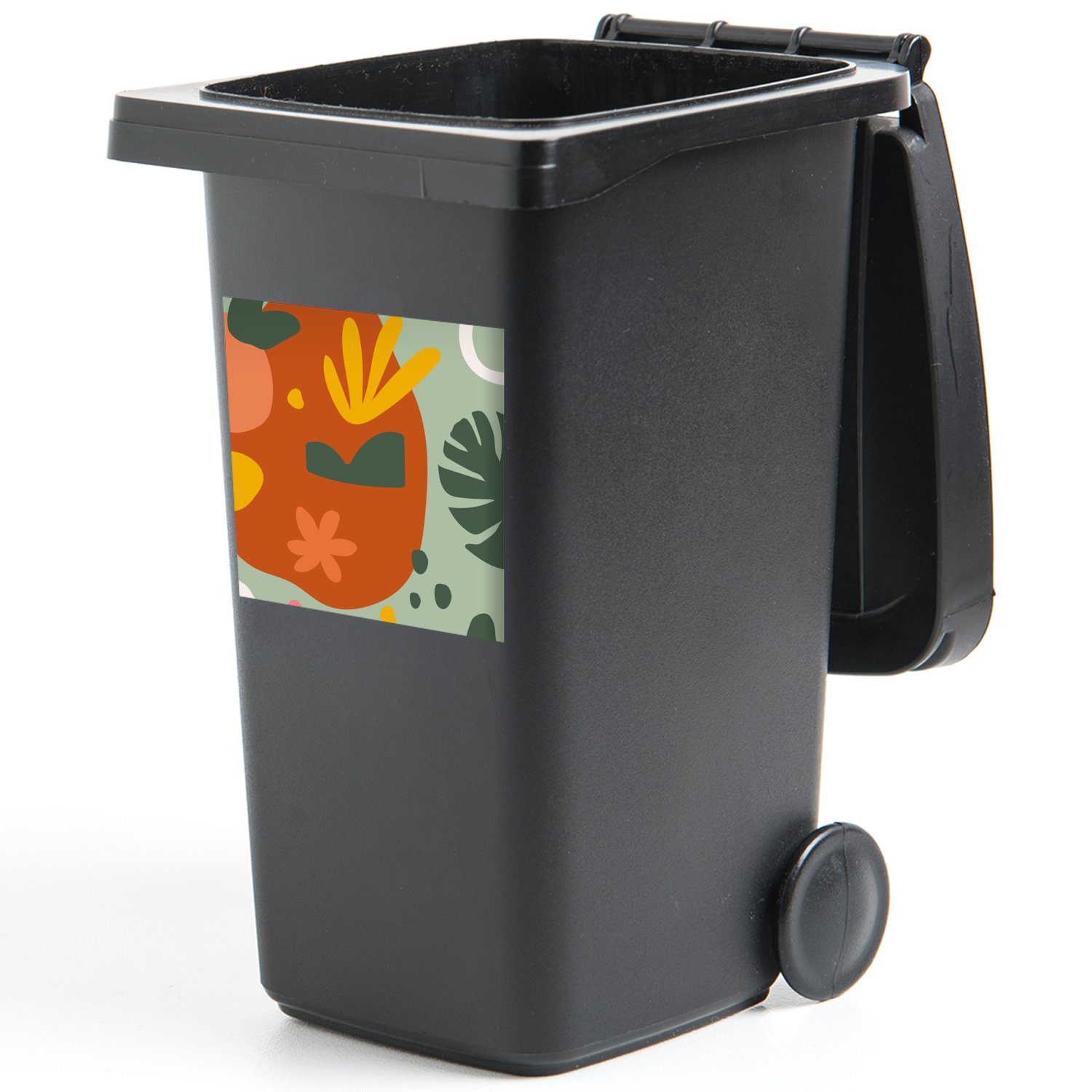 - Mülleimer-aufkleber, MuchoWow Pflanzen Mülltonne, Farben Abfalbehälter (1 Container, Muster St), - Sticker, Wandsticker