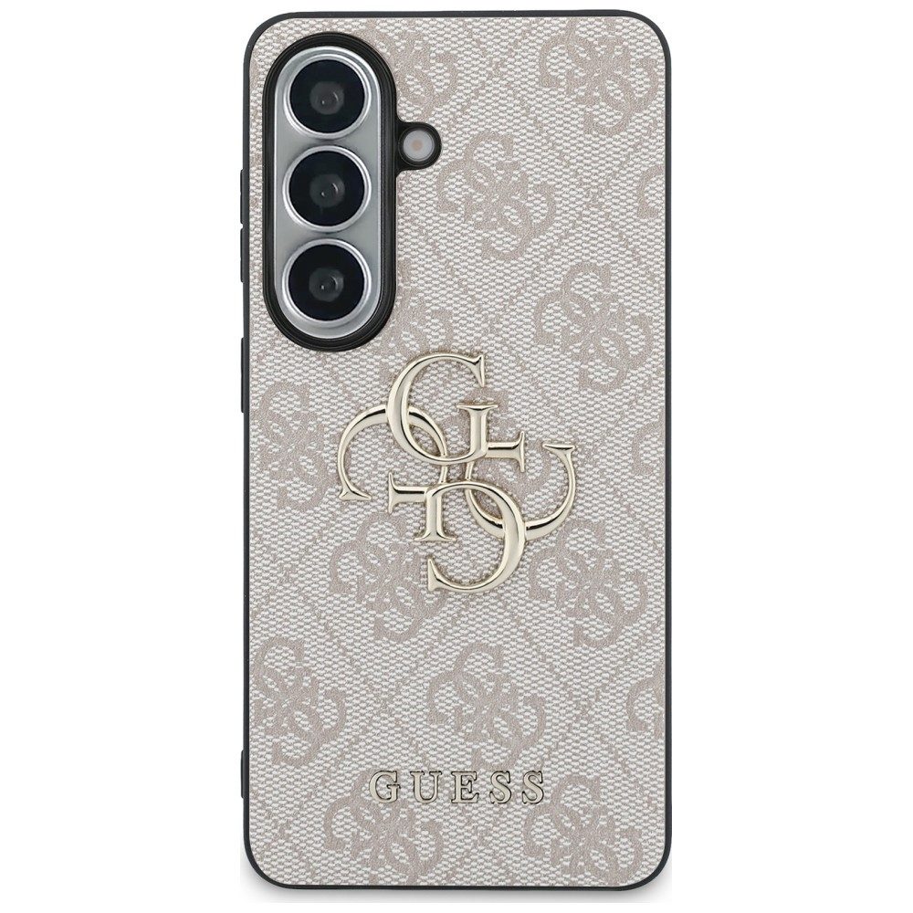 Guess Handyhülle Hülle Galaxy S26 Kunstleder rosa goldfarbenes 4G Big Logo Metall 6,3 Zoll, Kantenschutz – Bild 3 von 5