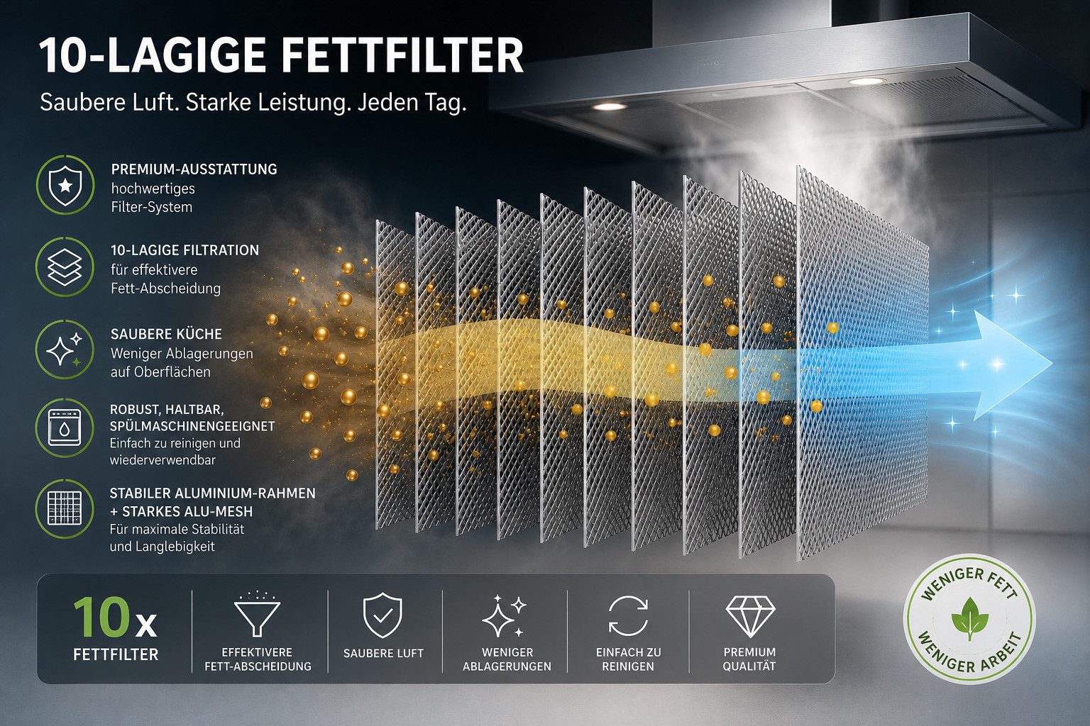 NEG Wandhaube NEG3860WH2 Edelstahl & Glasschirm 790 m³/h 10x Fettfilter 2x Boost Serie NEG38 NEG3860WH2 Edelstahl & Glasschirm 790 m³/h 10x Fettfilter 2x Boost, 2x Intensiv-Stufe, Nachlaufautomatik, Sensor-Touch, LED Beleuchtung