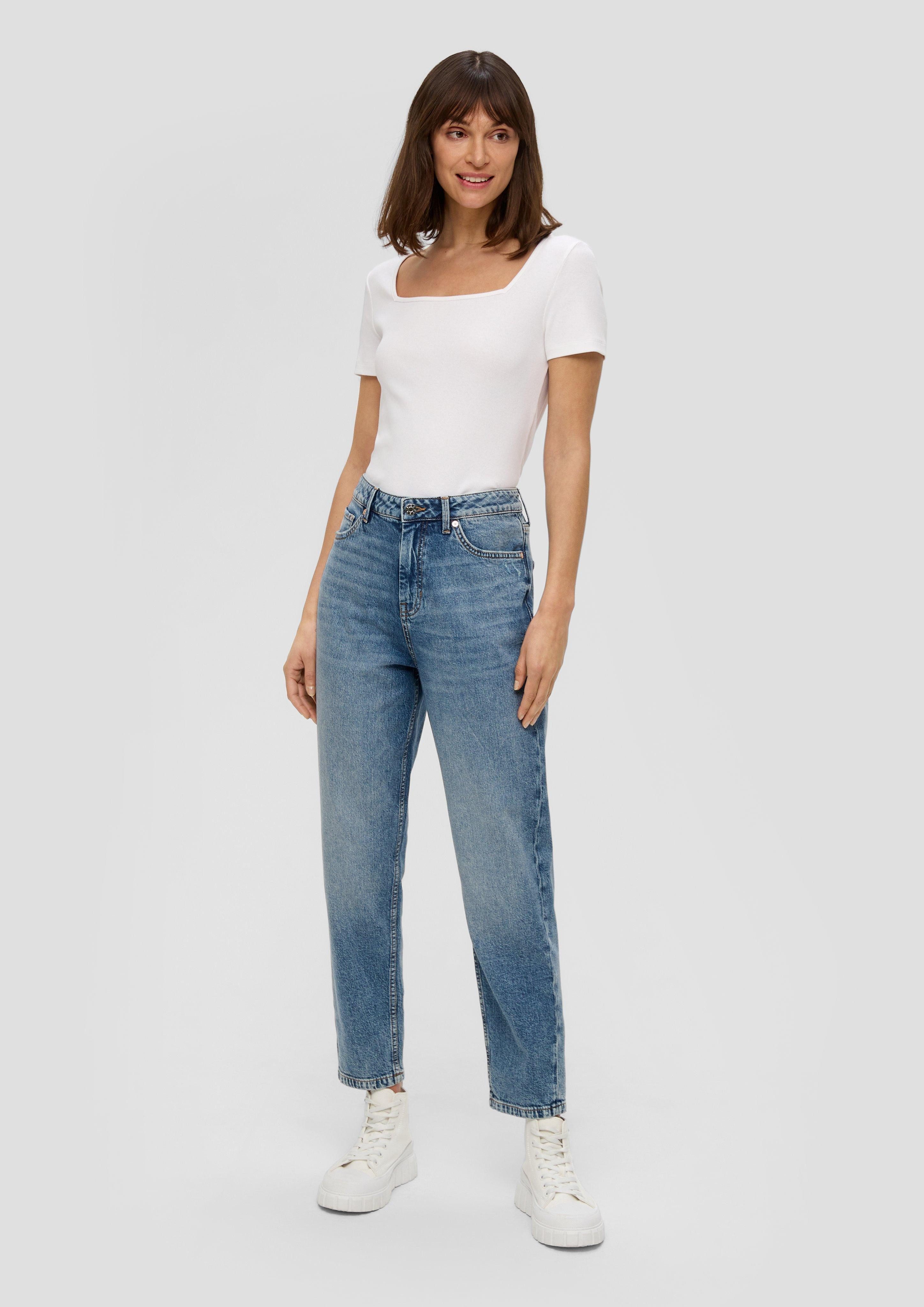 s.Oliver 7/8-Jeans Jeans Mom / Regular Fit / High Rise / Wide Leg