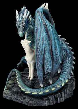 Figuren Shop GmbH Fantasy-Figur Drachenfigur mit Einhorn - Protector of Magick - Lisa Parker - Fantasy