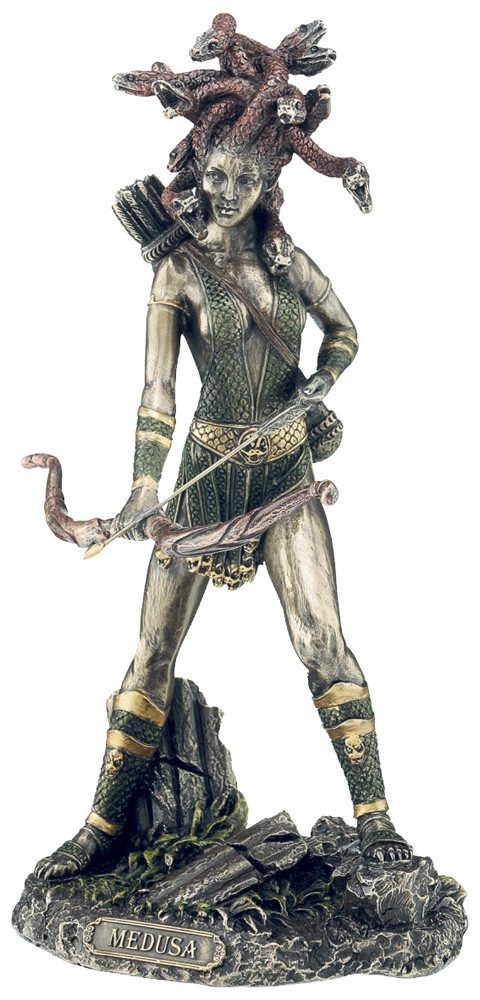 Dekofigur Figur Medusa Göttin Plastik in Bronzeoptik