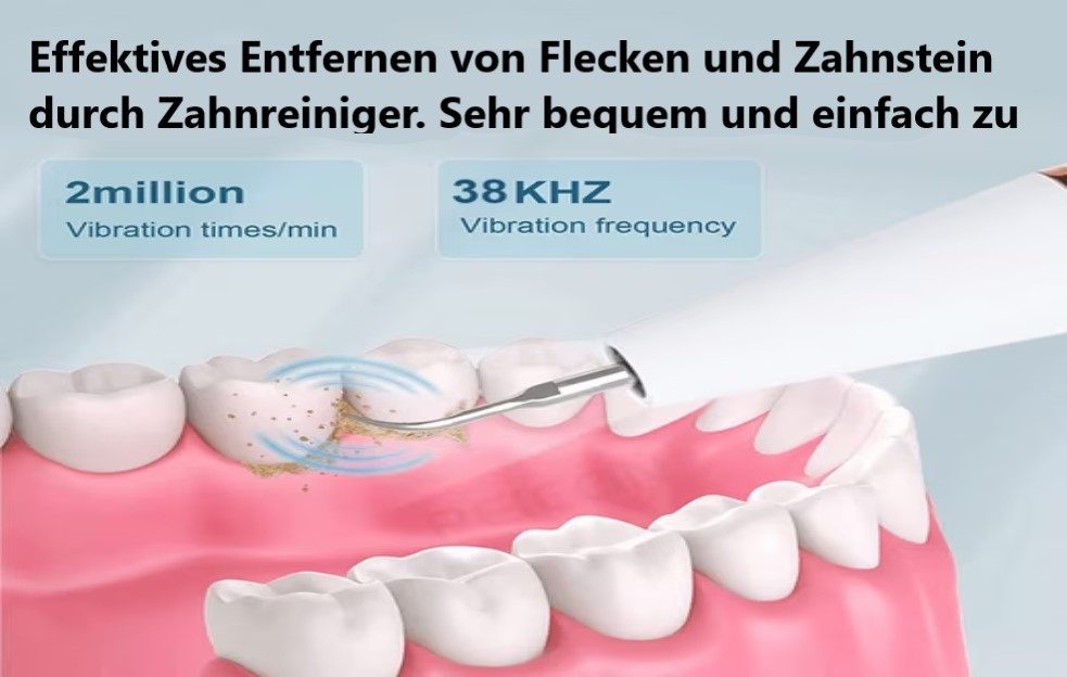 Montegoni Zahnpflege-Set Ultraschall Zahnsteinentferner,Zahnreiniger, Plaque-Fleckenentfernung, Haushaltszahnreiniger, Zahnsteinentferner exklusives Set mt 2 zusätzlichen Aufsätzen