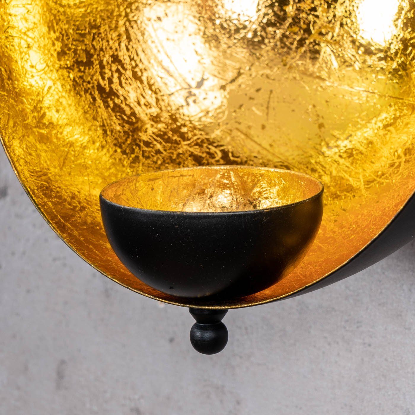 2er Schwarz Wand Kerzenständer, 1 Levandeo® Teelichthalter Set Kerzenhalter Variante Metall Gold Wanddeko