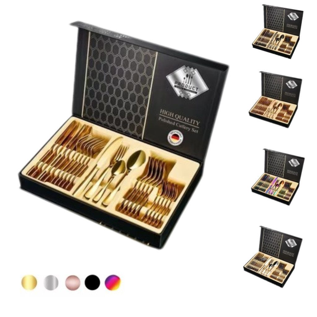 Faizee Home Besteck-Set Besteckset 24 tlg. Edelstahlbesteck für. 6 Personen Gift Box