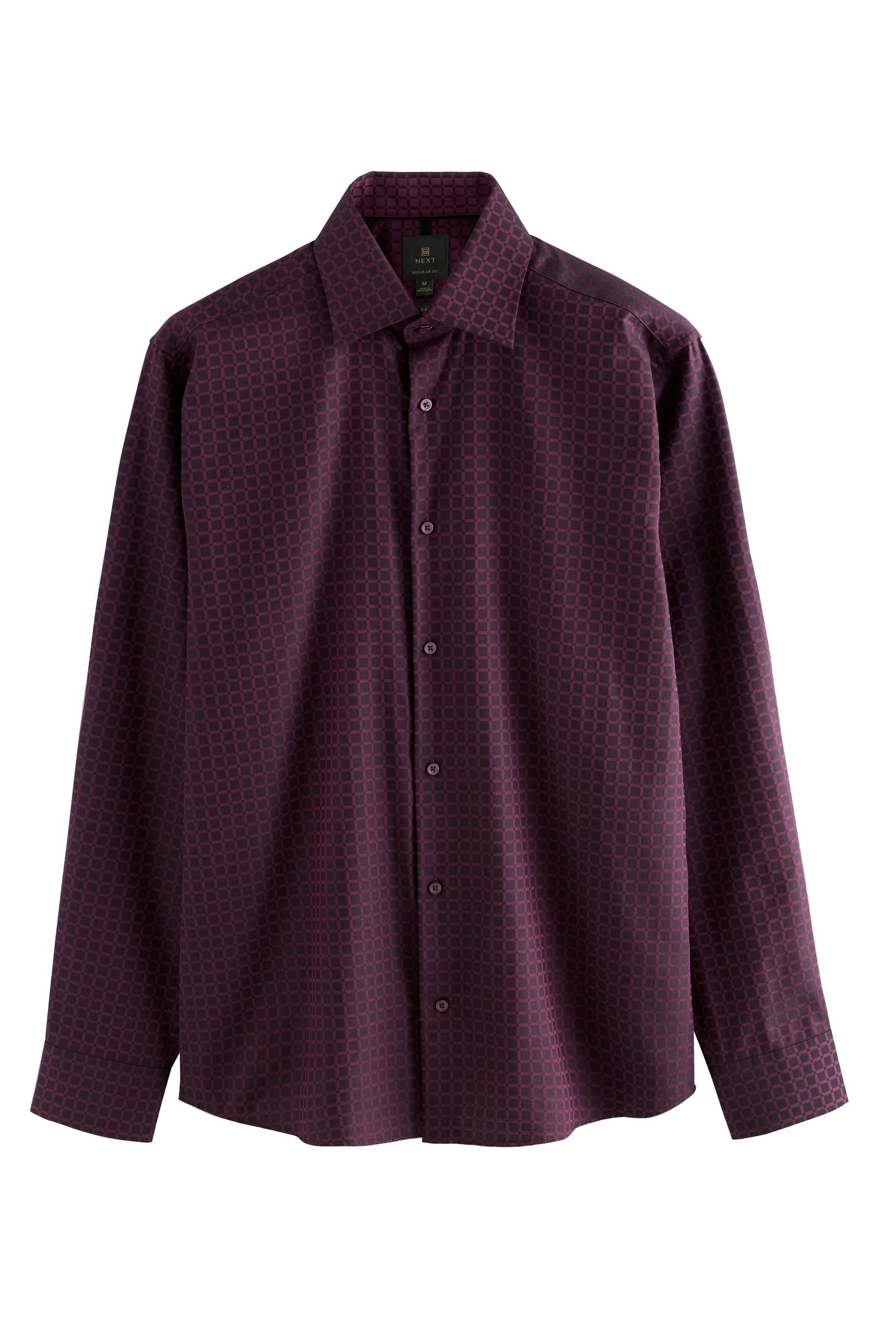 Langarmhemd Regular Fit Langarmhemd mit geometrischem Print