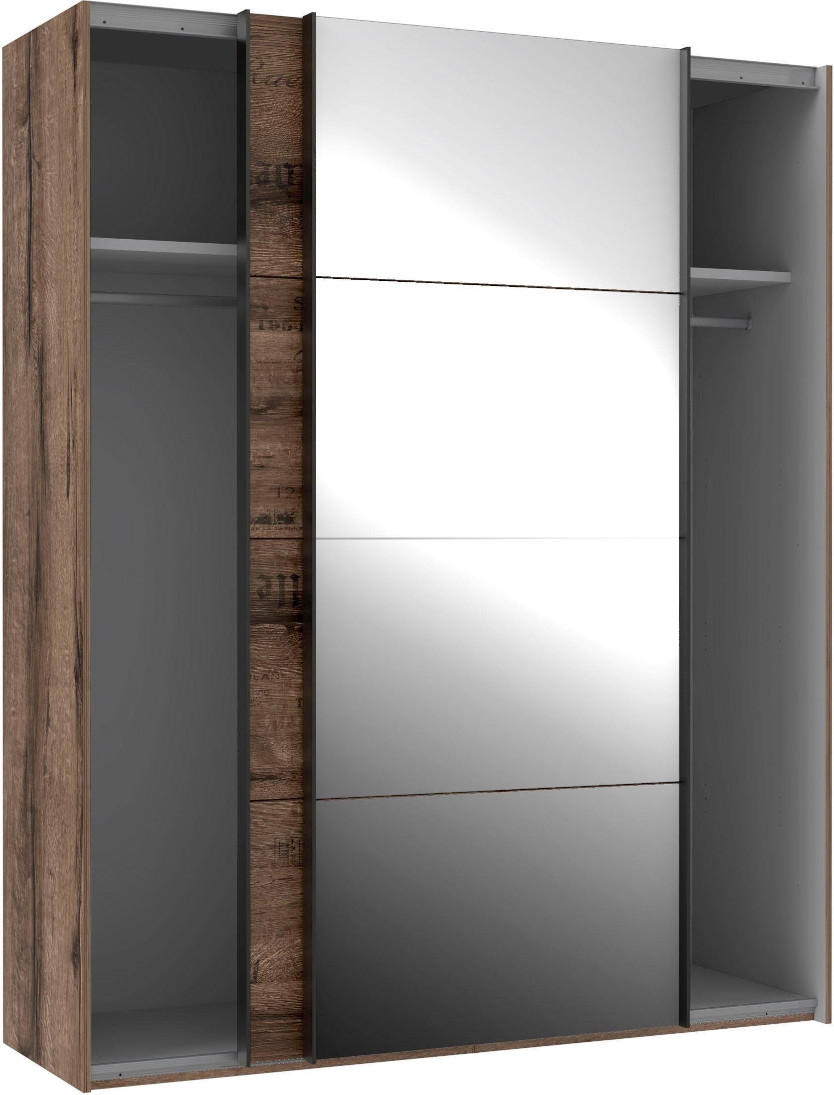 FORTE Schwebetürenschrank Jacky, mit Spiegelpaneele, Metallgriffe (B/H/T ca: 170/210x61) – Bild 5 von 5
