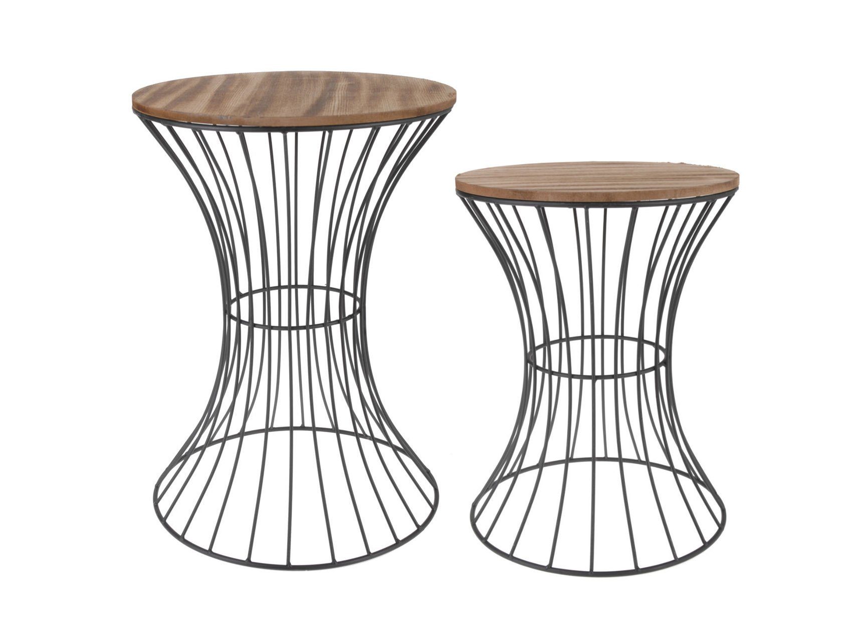 Spetebo Beistelltisch Design Beistelltisch Metall - 39 x 30 cm, Holz Deko Tisch