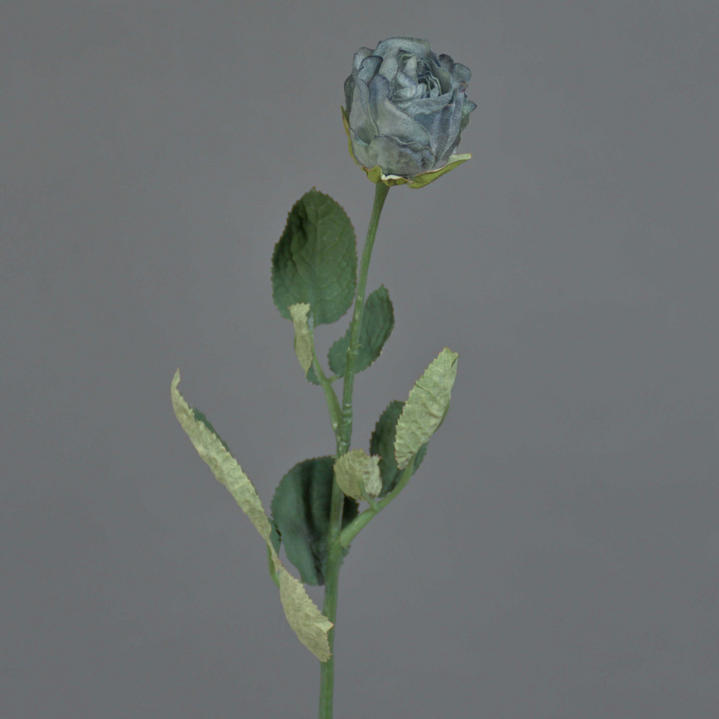 Kunstblume Künstliche Rose Freida, Eco Collection, grau-hellblau, 60cm, Ø4cm Rose, artplants, Höhe 60.0 cm