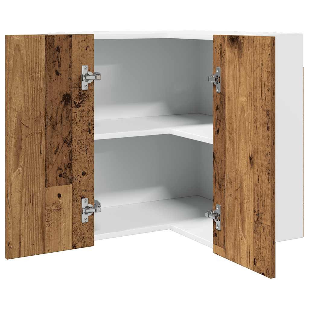 vidaXL Hängeschrank Eck-Hängeschrank Altholz-Optik 57x57x60 cm Holzwerkstoff