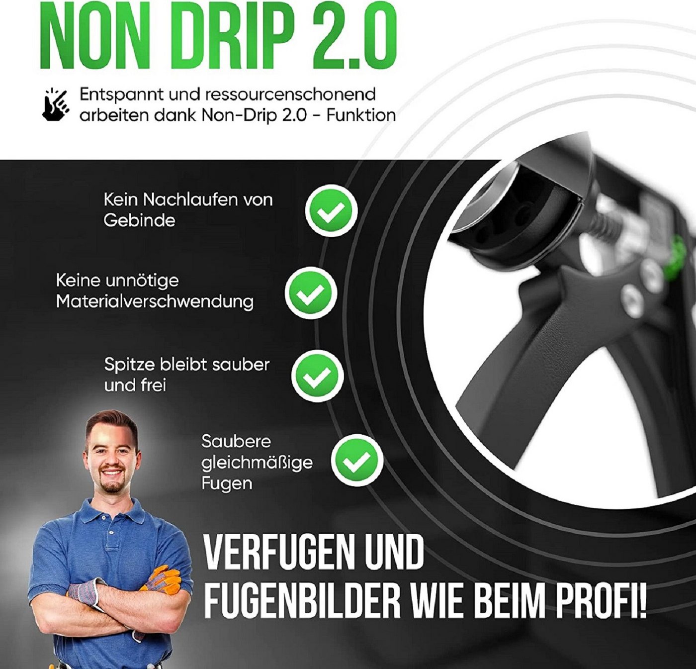 Thumbnail - Kartuschenpistole PASSION CRAFT® Kartuschenpresse Non Drip 2.0 Silikonspritze