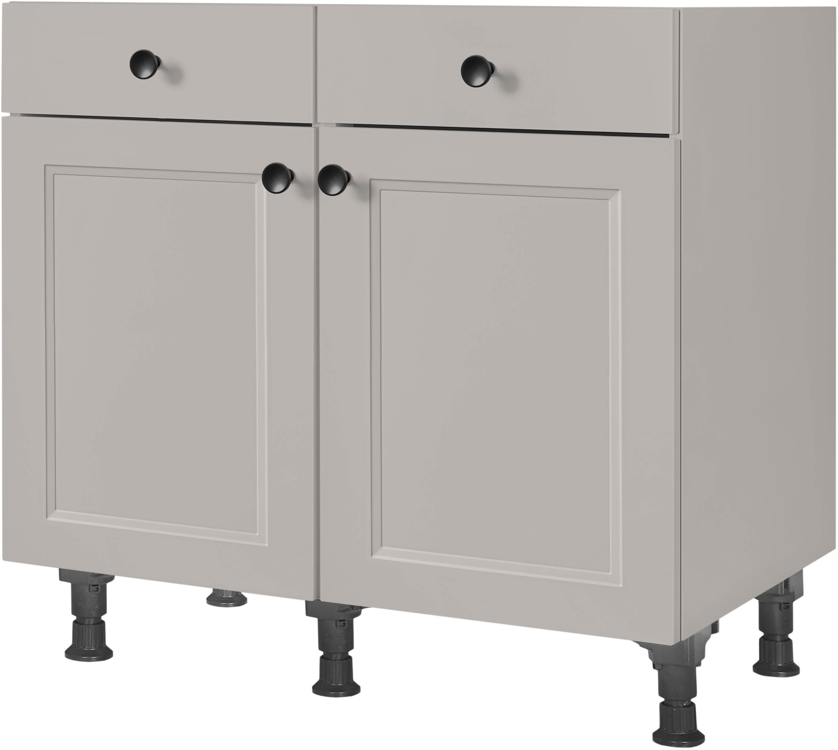 nobilia® Unterschrank "Cascada", vormontiert, Breite 90 cm, Soft-Close-Funktion bei den Schubkästen, inkl. höhenverstellbare Sockelfüße