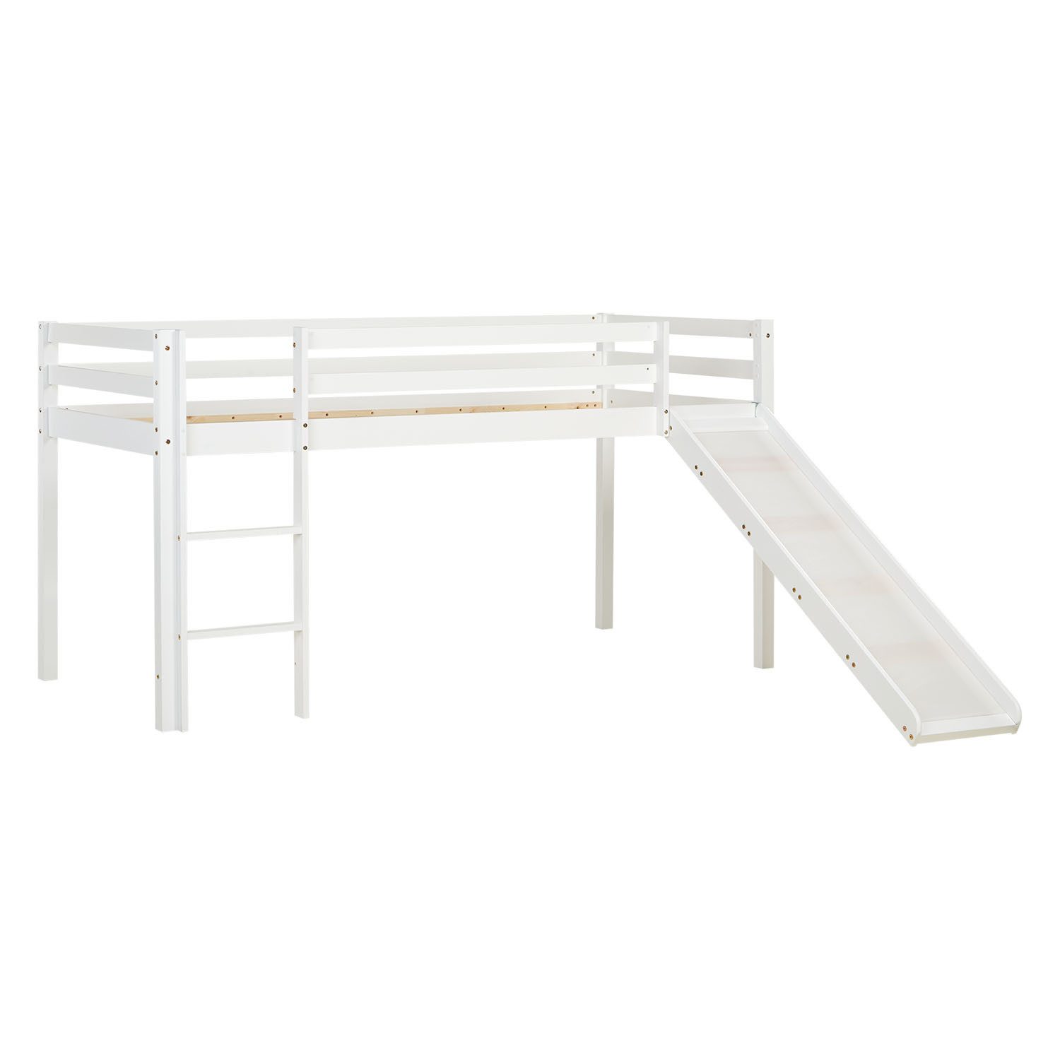 Homestyle4u Kinderbett 90x200 mit Rutsche in Weiß 1434 günstig online kaufen