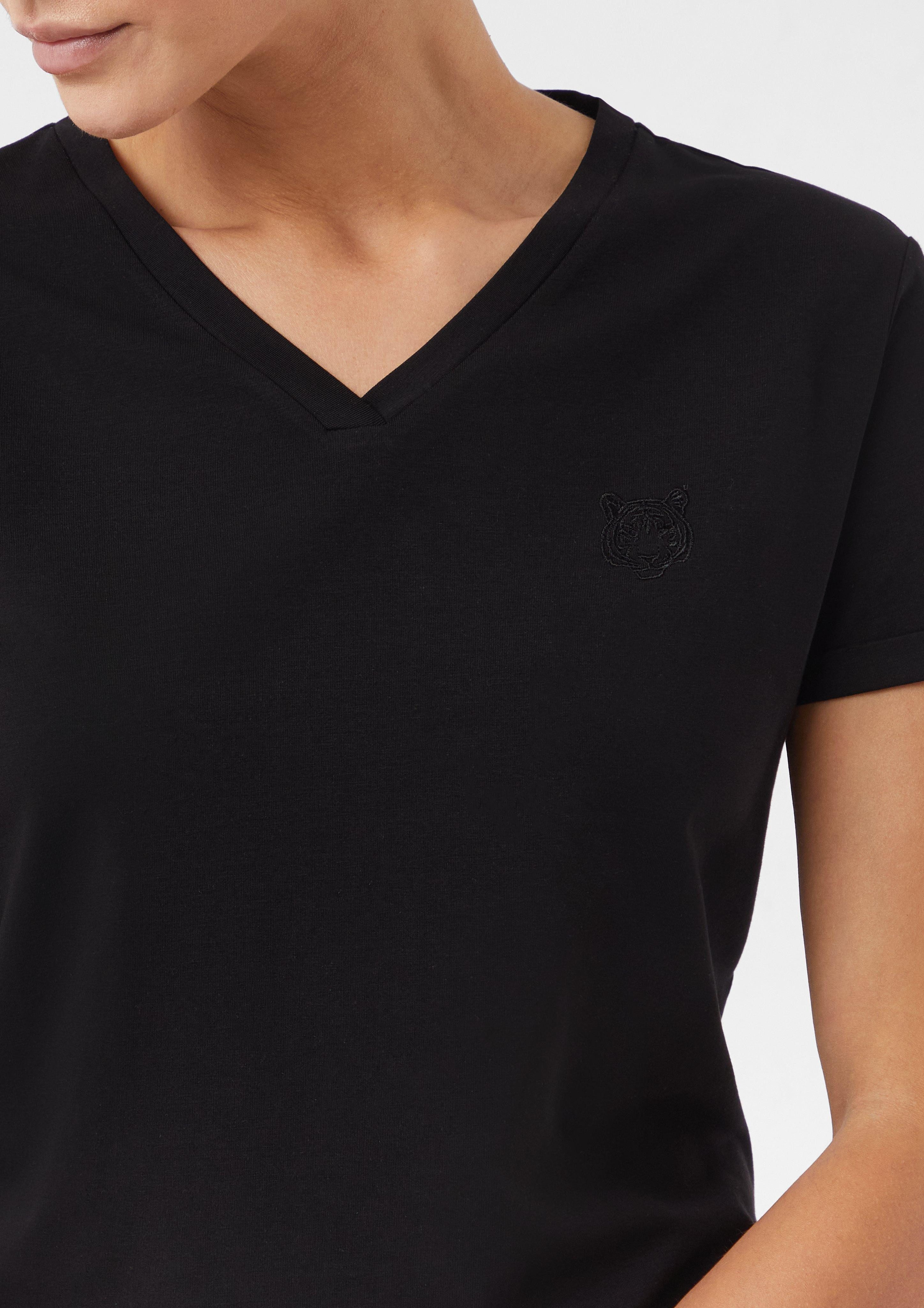Comma Kurzarmshirt Jersey-T-Shirt mit Stickerei und günstig online kaufen
