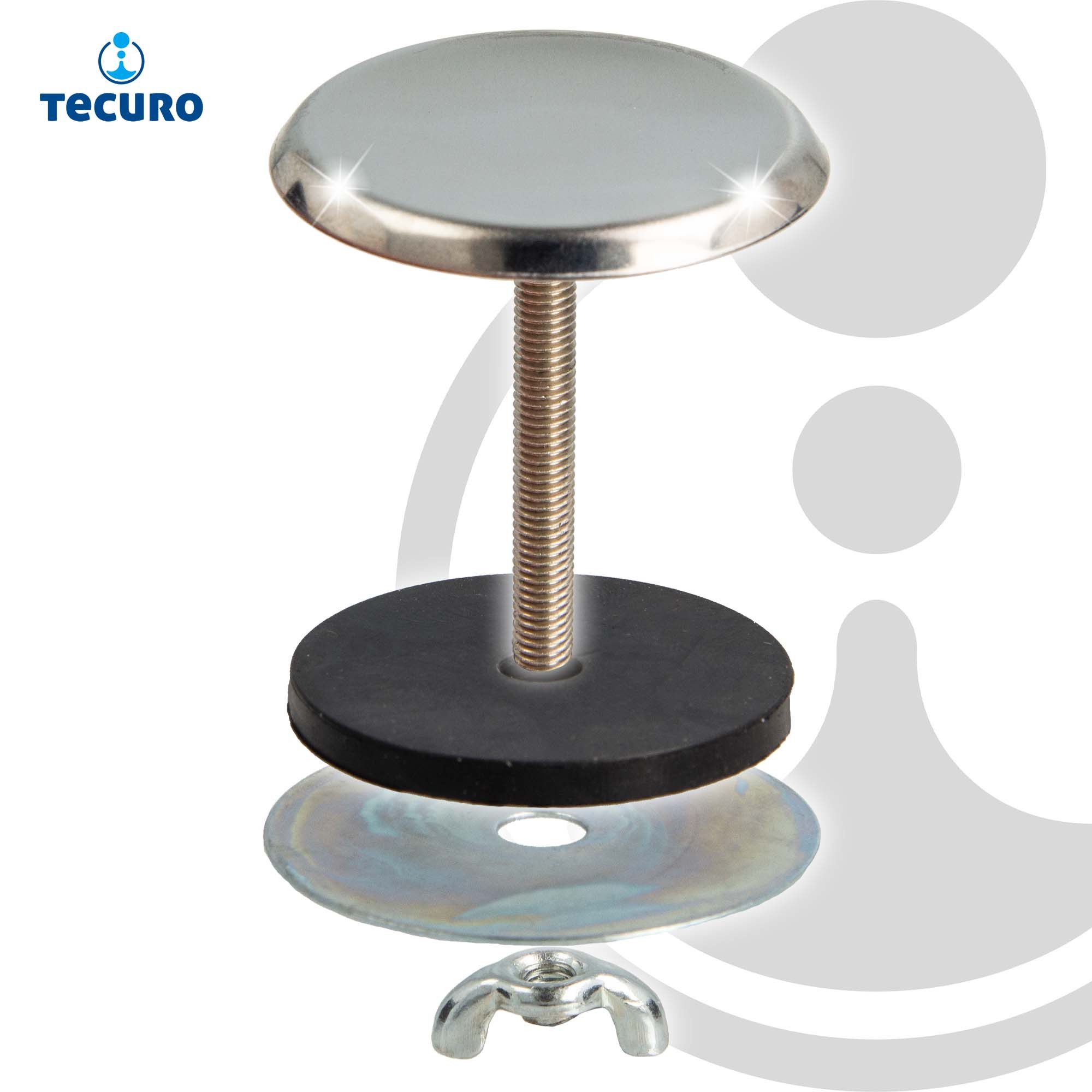 tecuro Rosette Hahnlochstopfen Ringhalter Deckrosette Ø 42 mm Edelstahl poliert