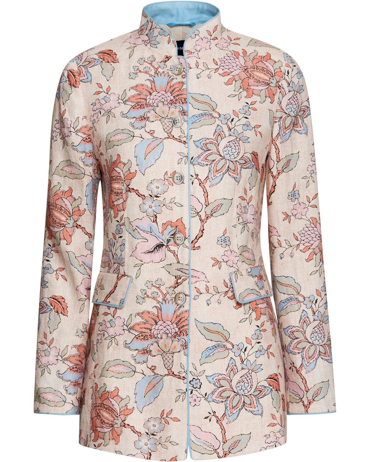 Highmoor Jackenblazer Leinenjacke mit Blumendruck günstig online kaufen
