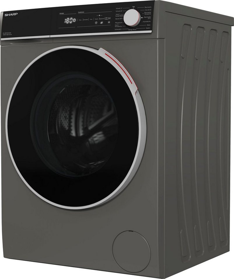 Sharp Waschmaschine ES-NFH014CAA-DE, 10 kg, 1400 U/min, Advanced Inverter  Motor - Leistungsfähiger und doch leiser Motor