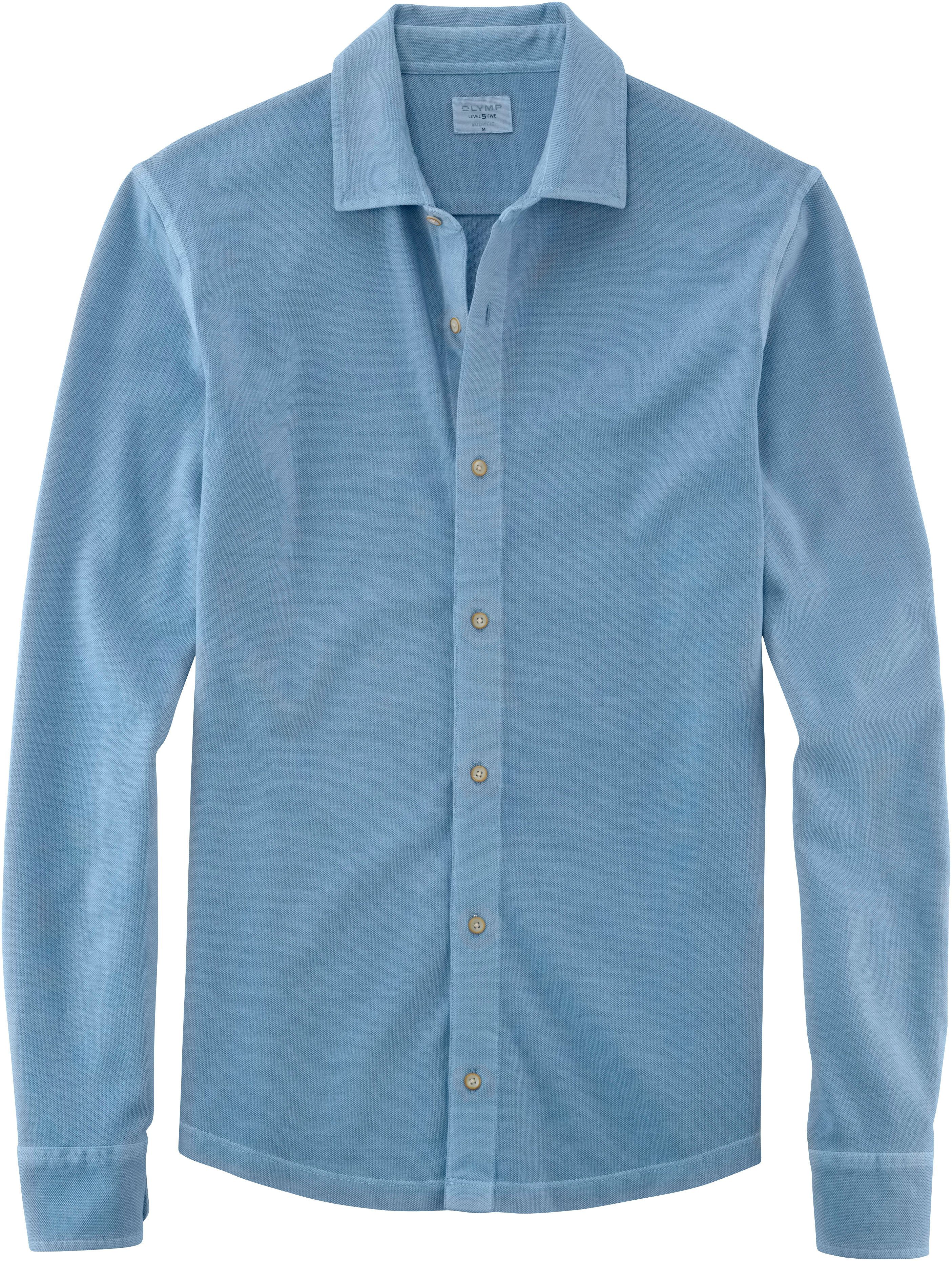 OLYMP Langarm-Poloshirt Level Five Body Fit bleu