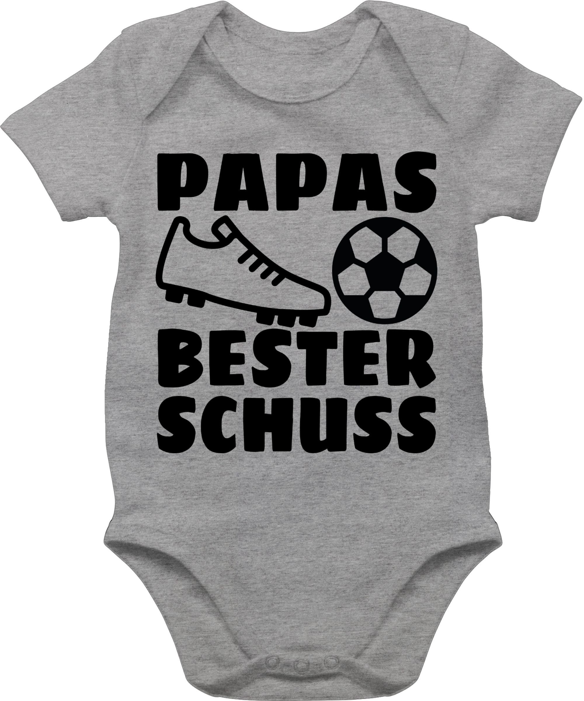 Treffer meliert Grau bester schwarz Shirtracer - Geschenk Vatertag Papas Baby Shirtbody Fussball 1 mit