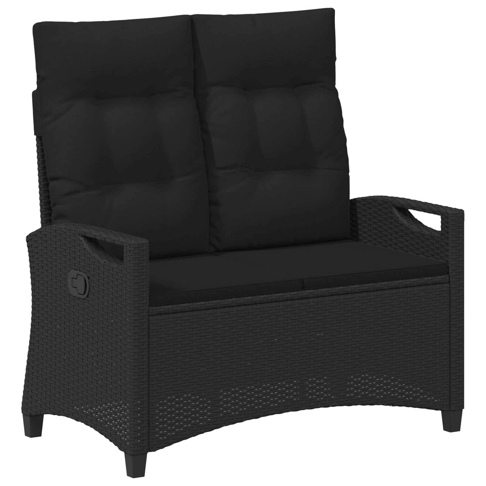 Gartenbank Gartenbank Schwarz 105 x 60 x 112 cm Stahl und Polyester