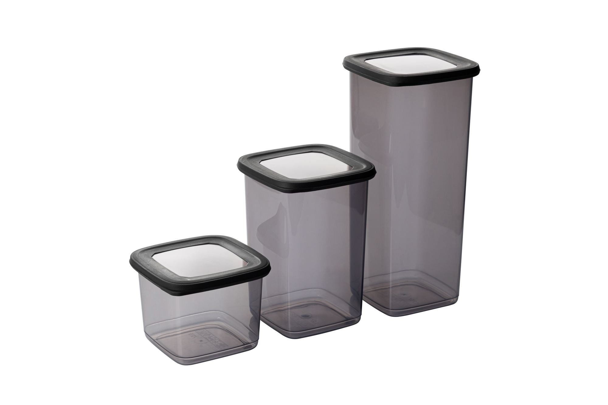 Hermia Concept Vorratsdose 100% PLASTIC, 10 x 10 x 9,5 cm/ 550 ml (6 Pieces) M5386, Kunststoff, (18-tlg., 18 Teilen Aufbewahrungsboxen-Set), 100% Kunststoff Anthrazit spülmaschinenfest Mikrowellengeeignet