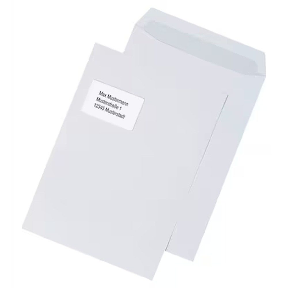 MAILMEDIA Versandtasche MAILmedia Versandtaschen DIN C4 mit Fenster weiß 100 St.