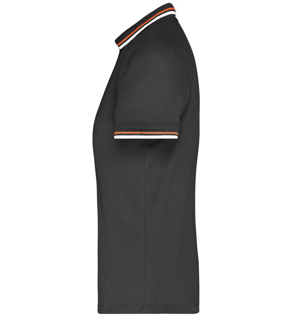 James & Nicholson Poloshirt Doppelpack Damen Polo-Shirt coldblack mit UV-Schutz JN965 (Spar-Set, 2er-Pack) Kontraststreifen an Kragen und Ärmel