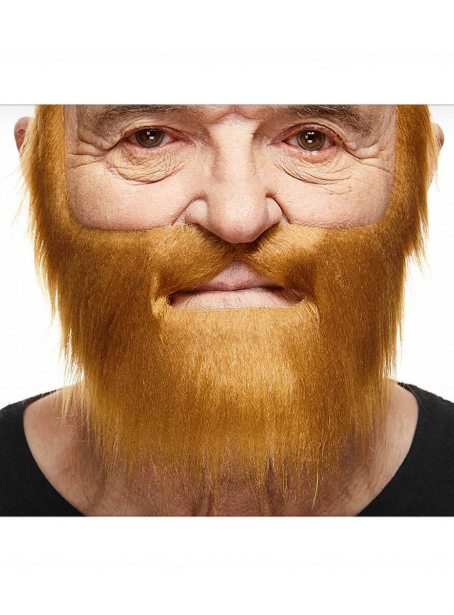 Metamorph Kostüm Ausgefranster Vollbart, Hochwertiger, selbstklebender Kunstbart aus Handarbeit