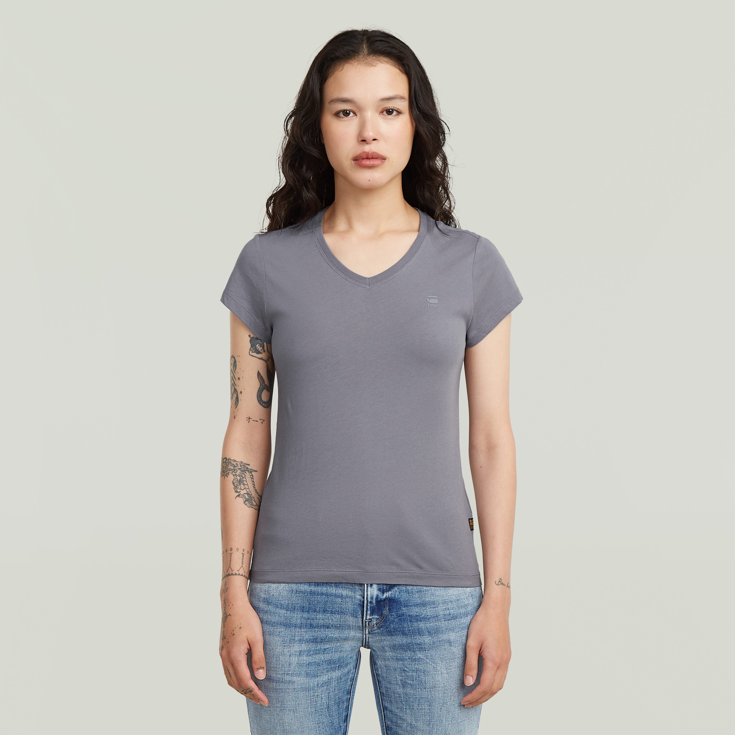 G-STAR V-Shirt Eyben mit Label günstig online kaufen