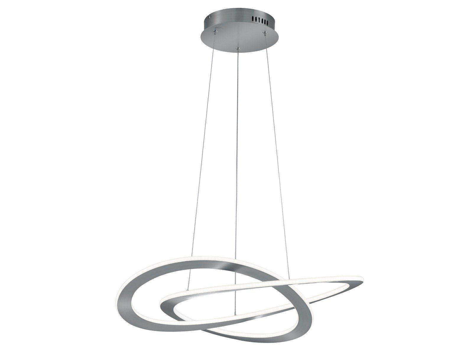 TRIO Leuchten LED Pendelleuchte, Dimmfunktion, LED fest integriert, Warmweiß, große ausgefallene Lampe für über-n Esstisch hängend, Silber Ø 71cm