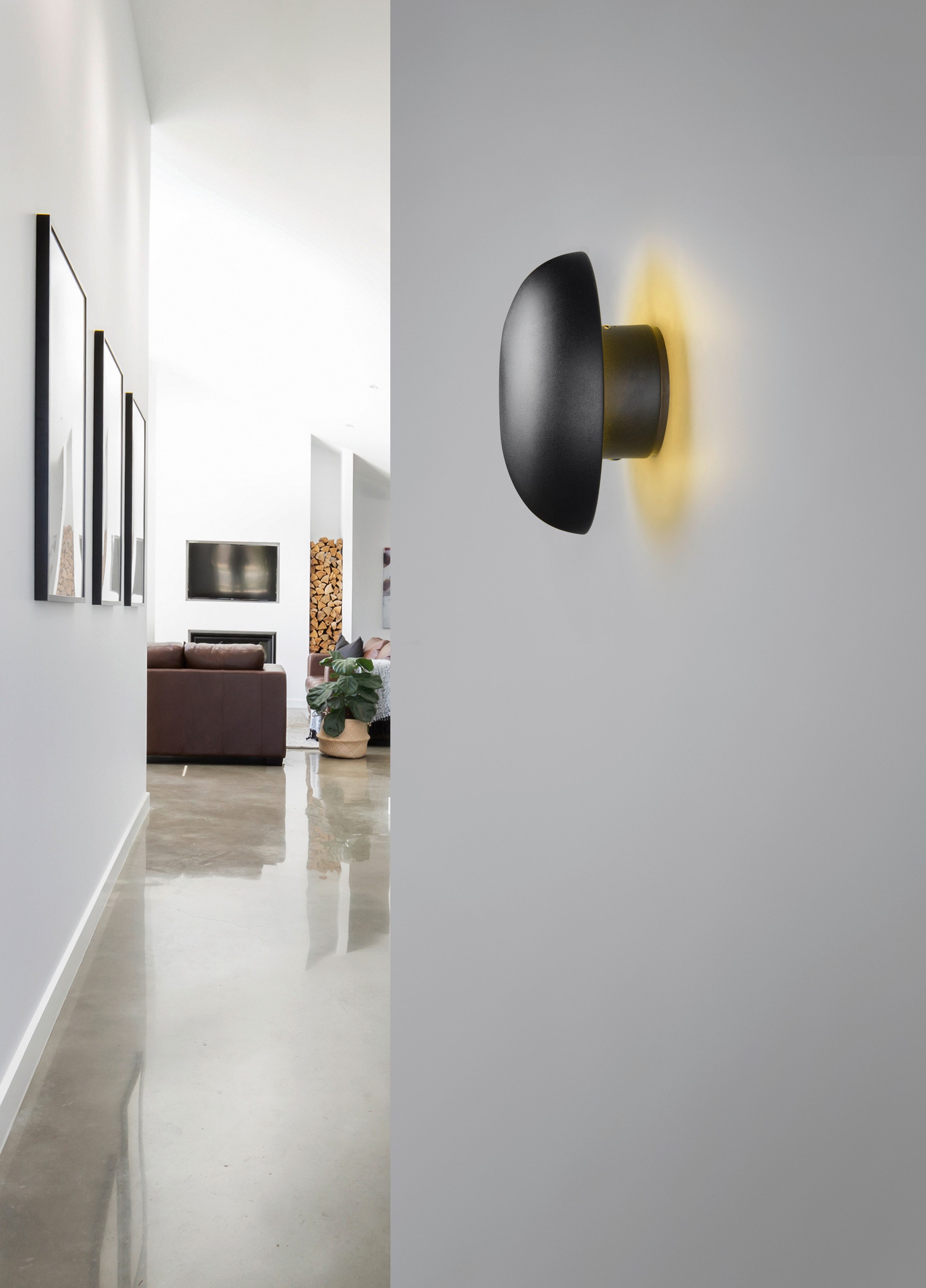 Reality Leuchten LED Wandleuchte DAVEY, runde Akku Wandlampe mit Touchdimmer, USB-Anschluss Ø 15,5 cm, Dimmfunktion, USB-Ladefunktion, LED fest integriert, Warmweiß, Indoor Akku Wandlampe, einfache Wandbefestigung, Tiefe 8,5 cm