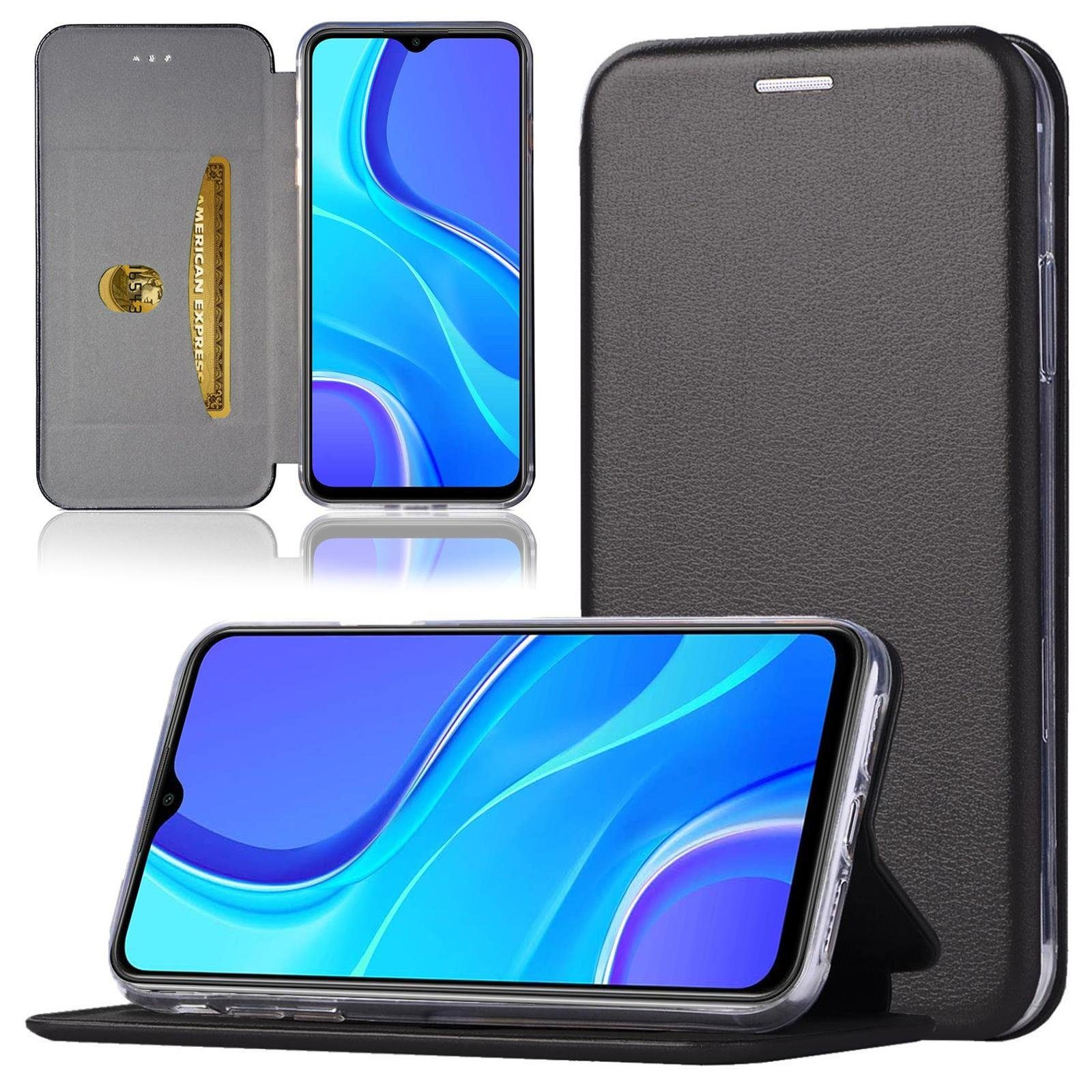 Numerva Handyhülle Hardcover Etui Schutz Hülle für Xiaomi Redmi 9 / 9 Prime, Flip Cover Klapp Hülle Etui