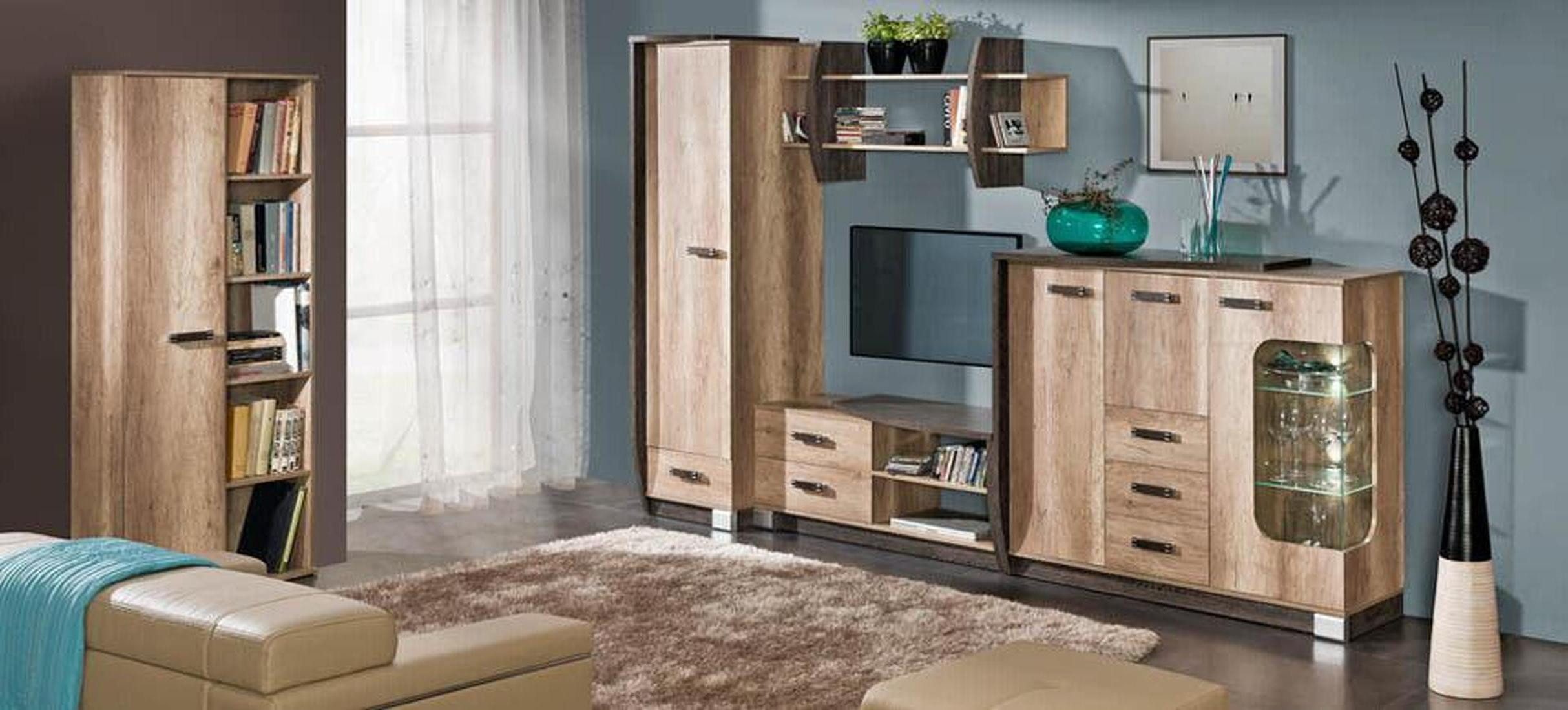 Xlmoebel Wohnwand Мебельset für das Wohnzimmer - Wohnzimmermöbel-Set bestehend aus 6, (Wohnwand), Hergestellt in Europa