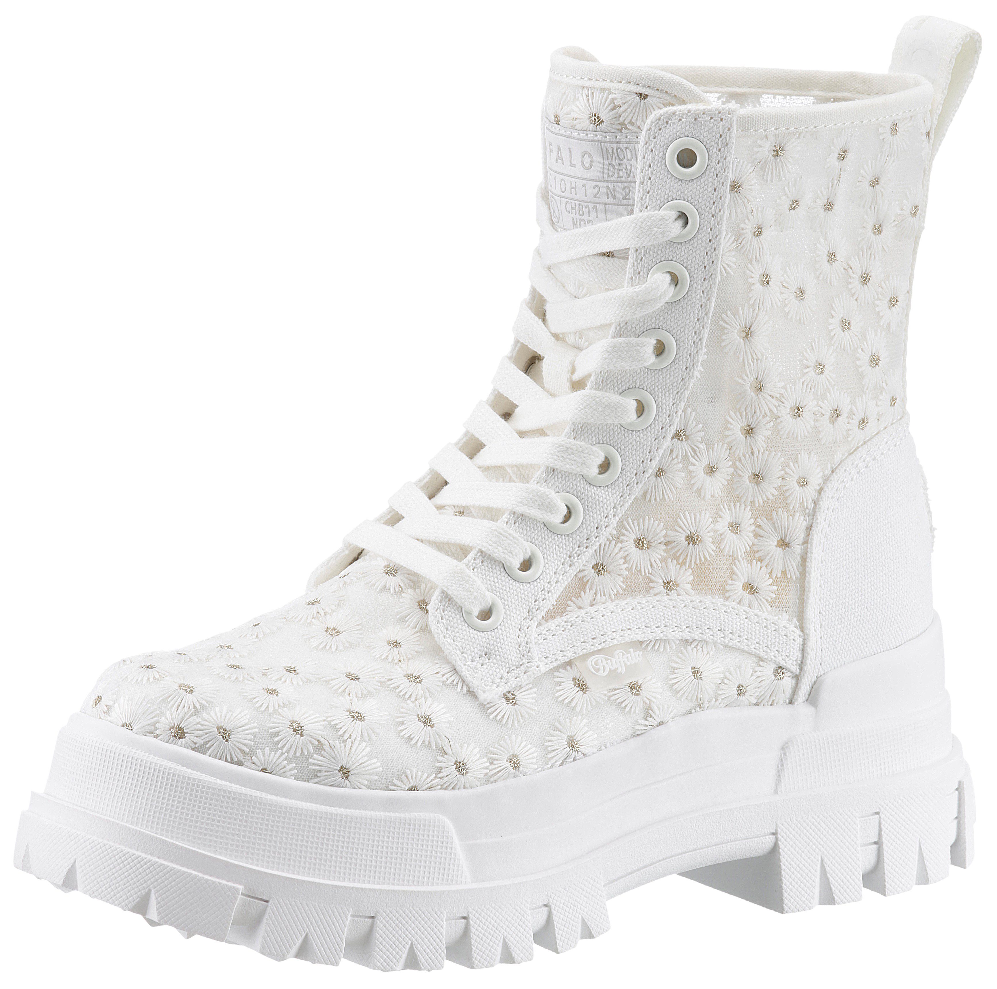 Buffalo ASPHA RLD BLOOM Schnürboots, Schnürschuh, Сапогиette, Chucky Boots mit MemoryFoam-Innensohle