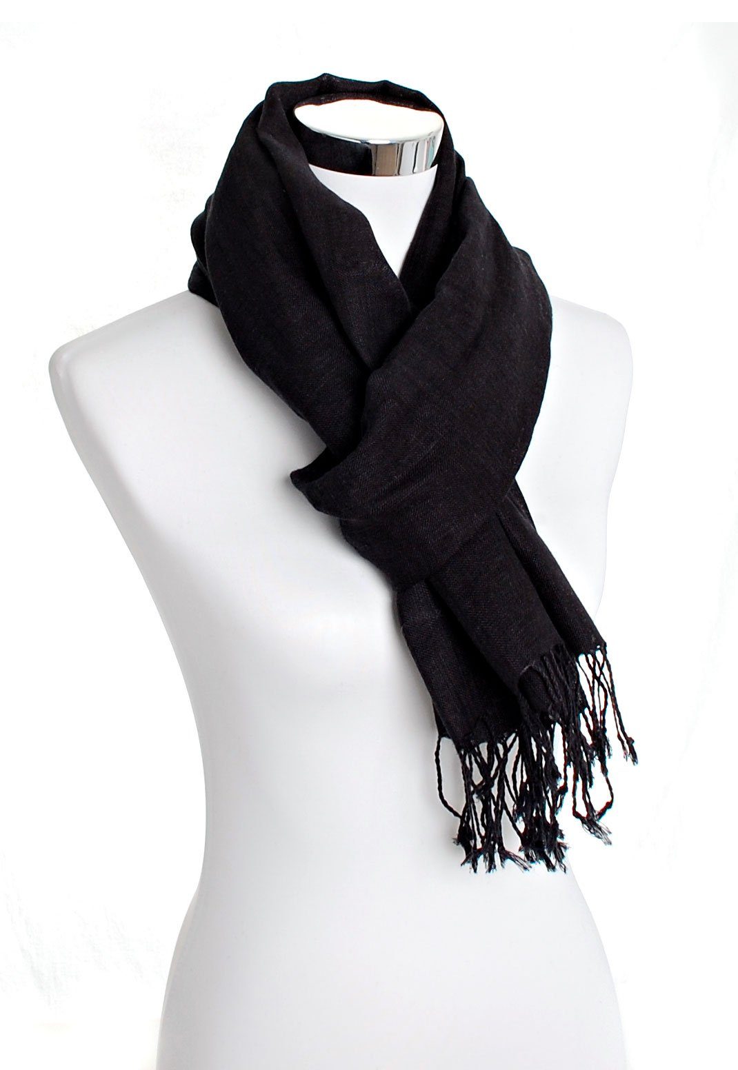 Bovari Schal Leinen Schal für Damen und Herren aus 100% Leinen, - leicht und atmungsaktiv – Sommerschal – Fransen-Schal